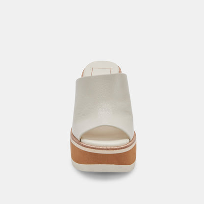 Ivory Leather Colorblock Sole Emery Heel