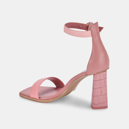 Pink Leather Fionna Heel