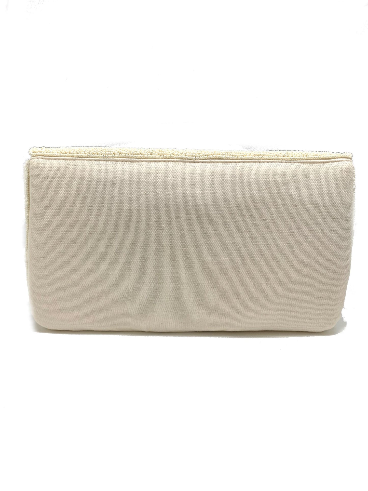 Cream Scalloped Envelope Clutch