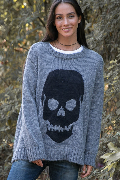 Grey Skull Sweater