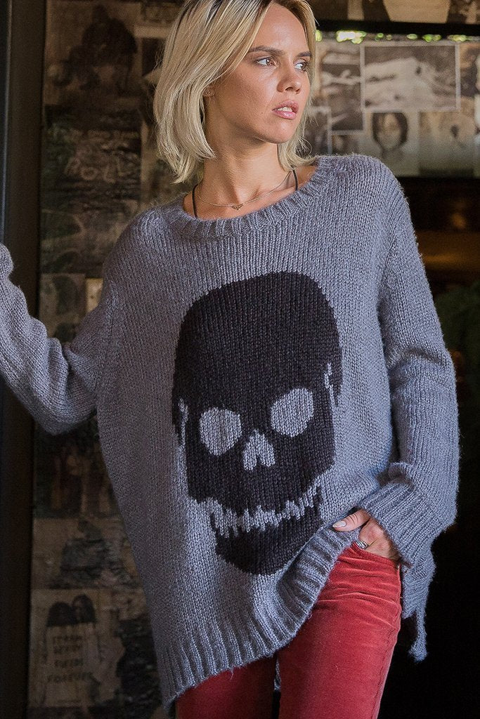 Grey Skull Sweater