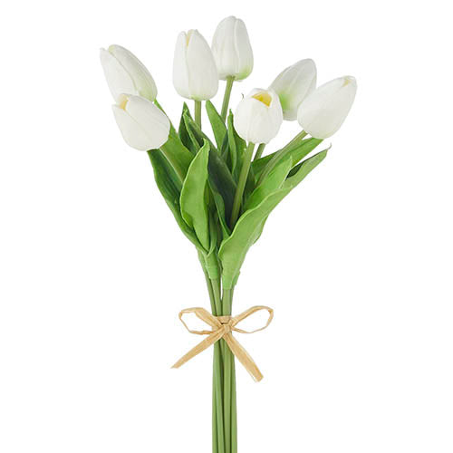 14" Real Touch White Tulip Bundle