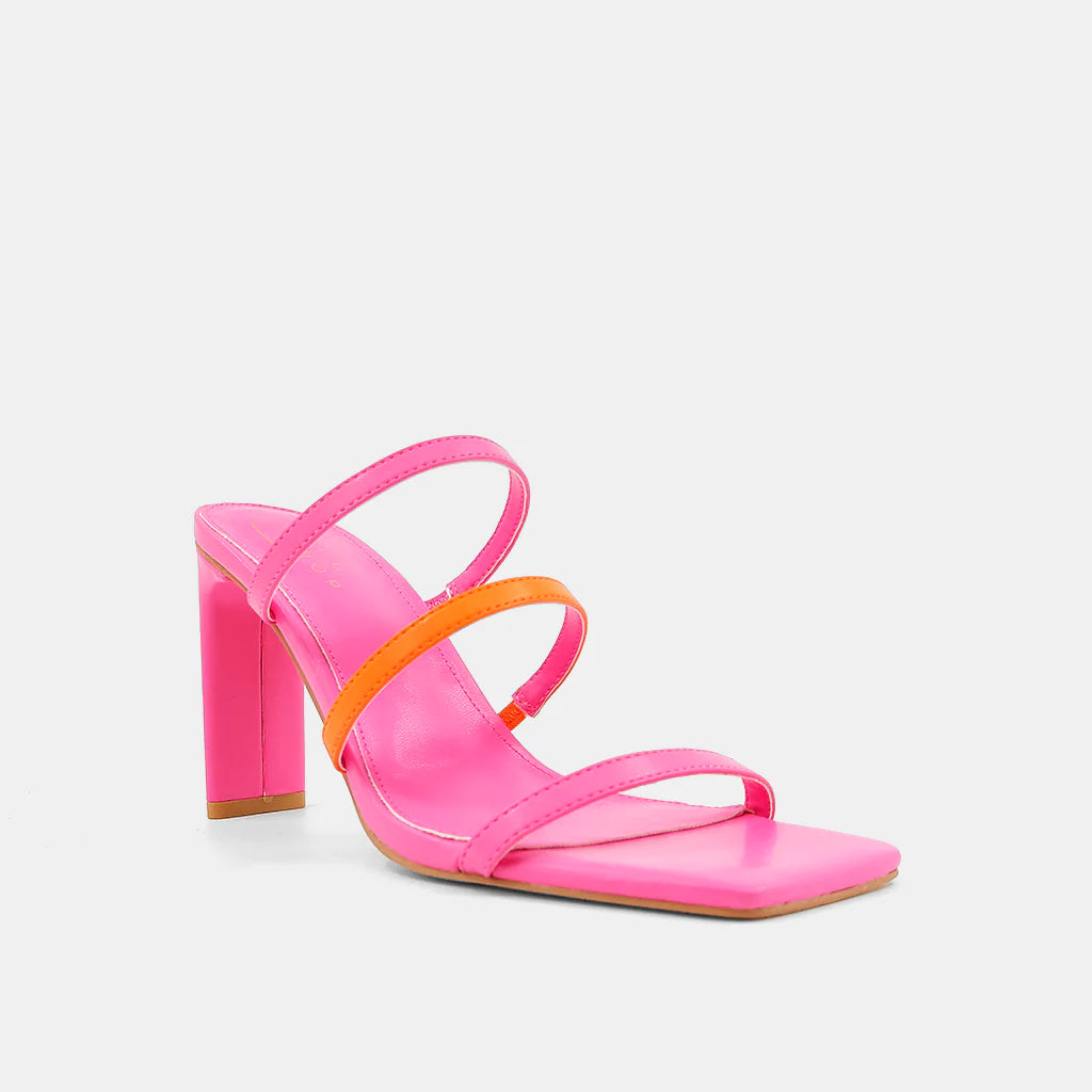 Bright pink block heel 2025 shoes