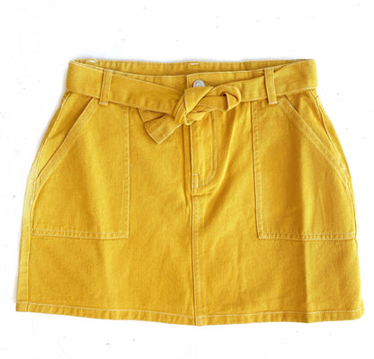 Yellow Front Tie Skirt