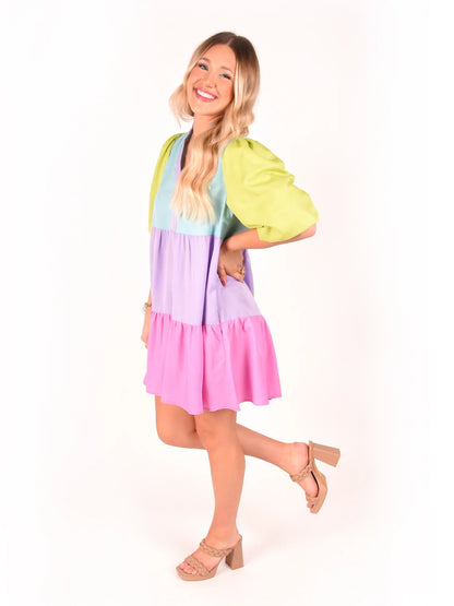 Color Block Tiered Frankie Dress