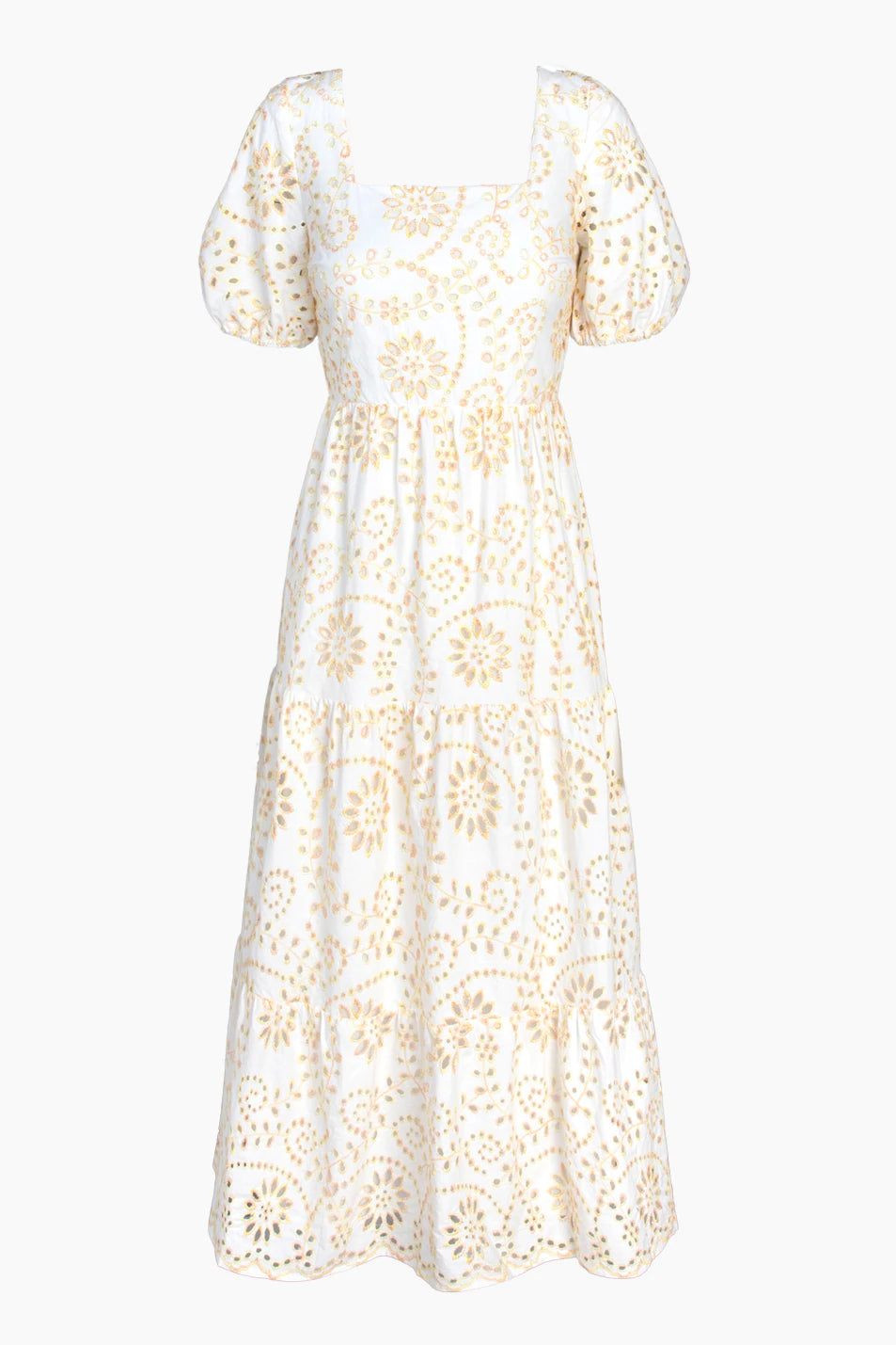 Golden Sun Embroidered Eyelet Sienna Midi Dress Lucy Rose Golden Sun Embroidered Eyelet Sienna Midi Dress Lucy Rose