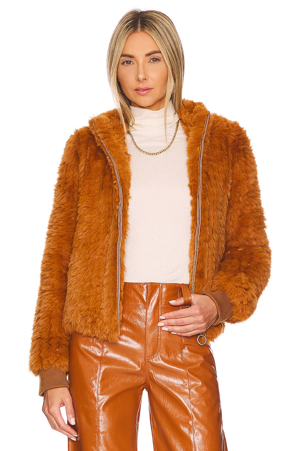 Cinnamon Relaxed Faux Fur Cary Jacket
