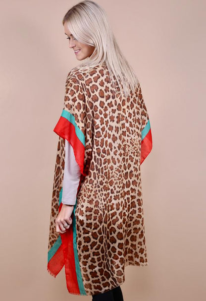 Lyndi Leopard Kimono Colorblock Stripe
