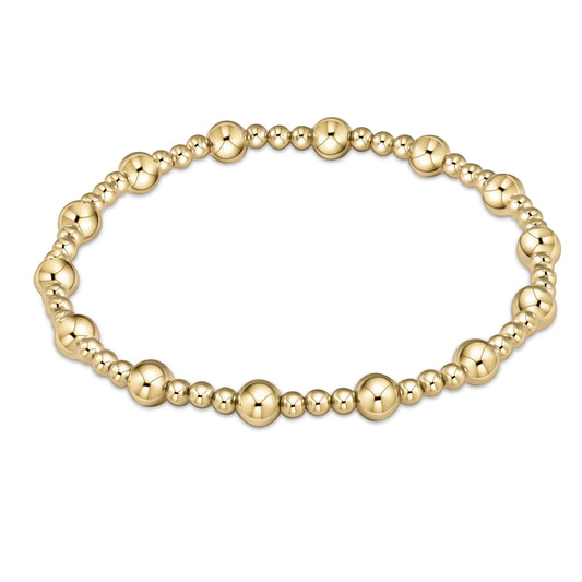 Classic Gold Sincerity Pattern 5mm Bead Bracelet