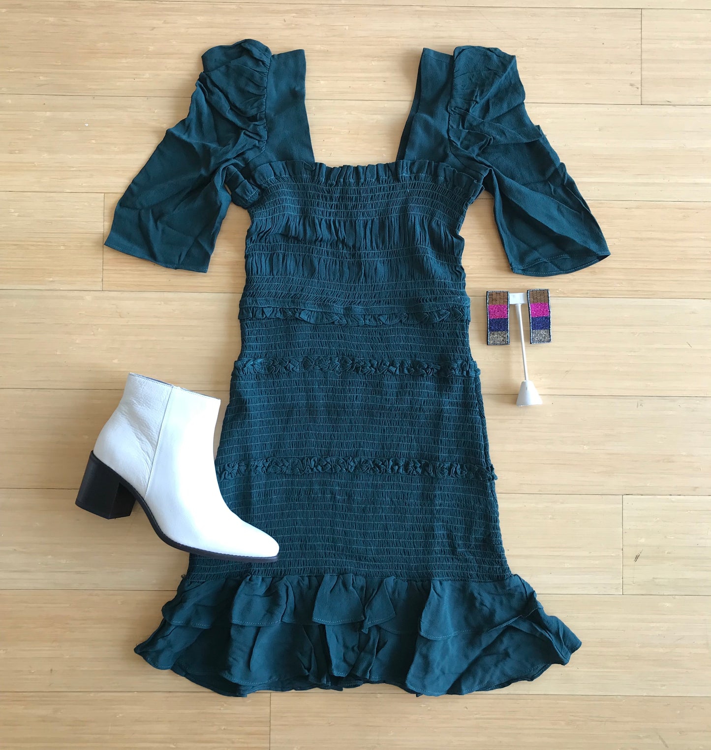 Emerald S/S Smocked Dress