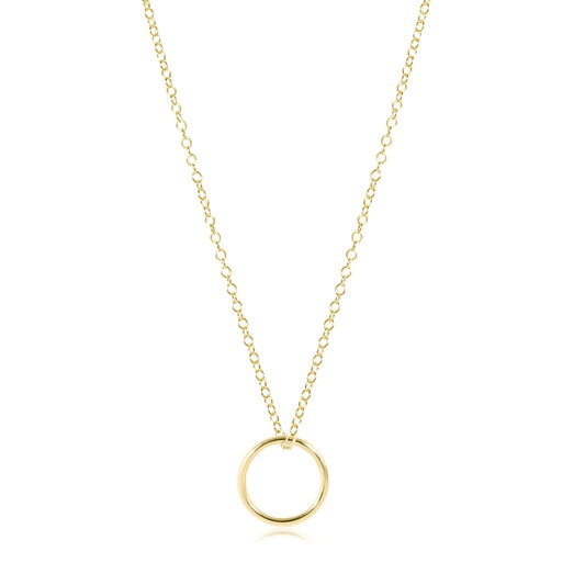 16" Halo Gold Charm Necklace