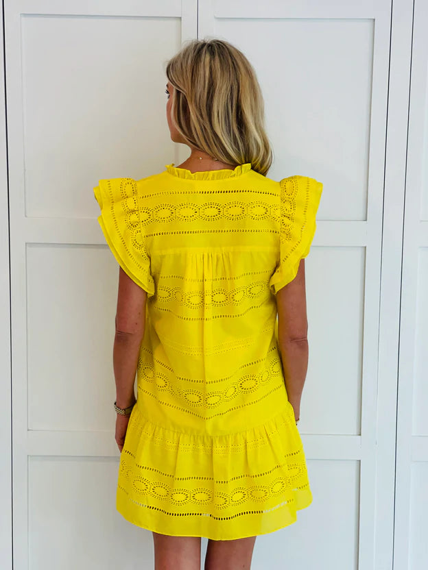 Yellow McKenzie Flutter Slv Dress