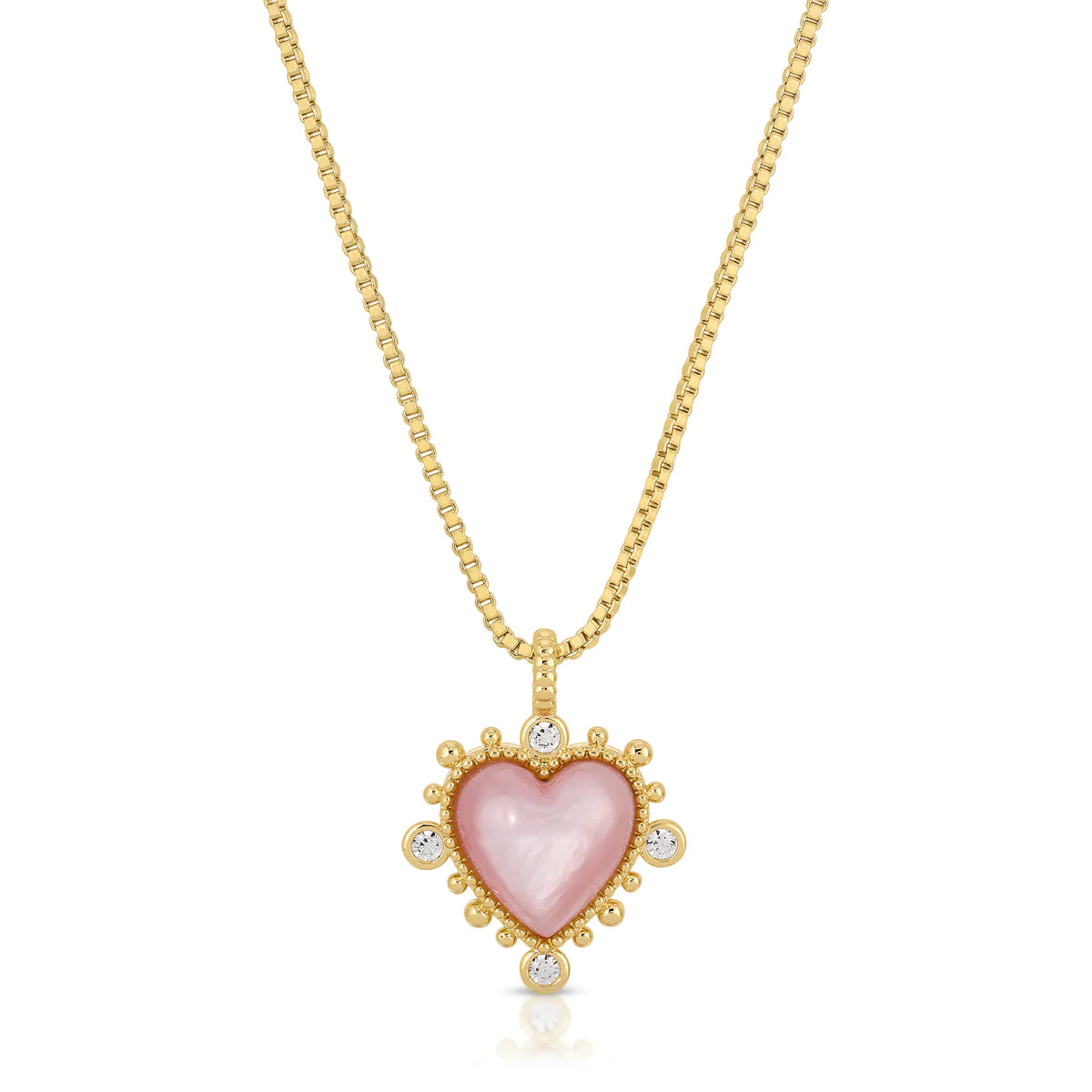 Heavenly Heart Necklace in Pink Shell