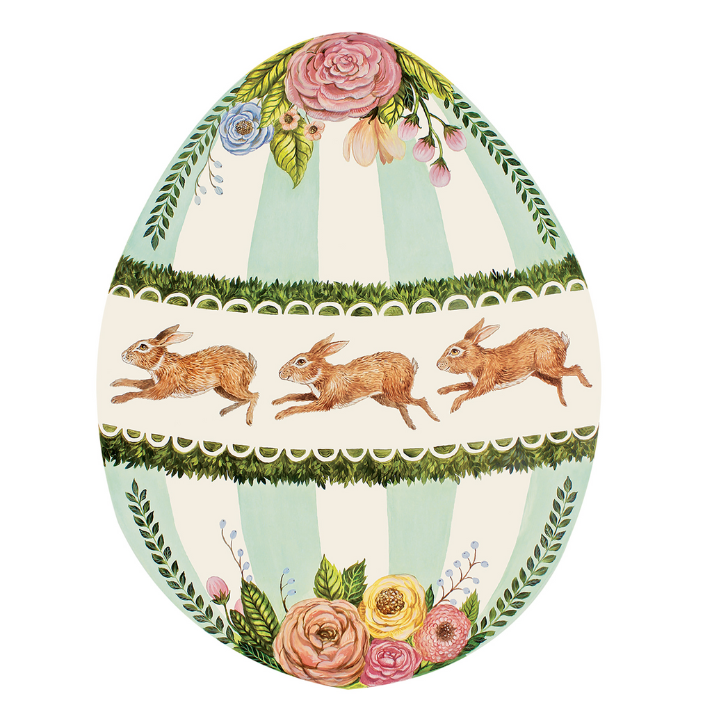 Die Cut Boxwood Bunny Egg Placemat