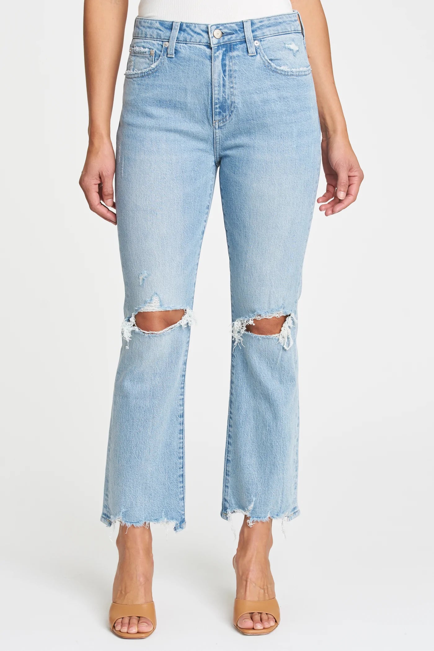 Tulum Distressed Lennon High Rise Crop Jeans