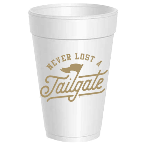 Never Lost Tailgate Styrofoam Cups Sleeve