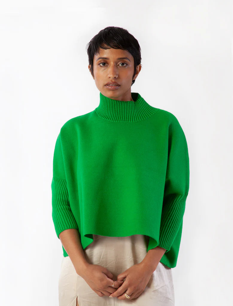 Mighty Green Aja Crop Sweater