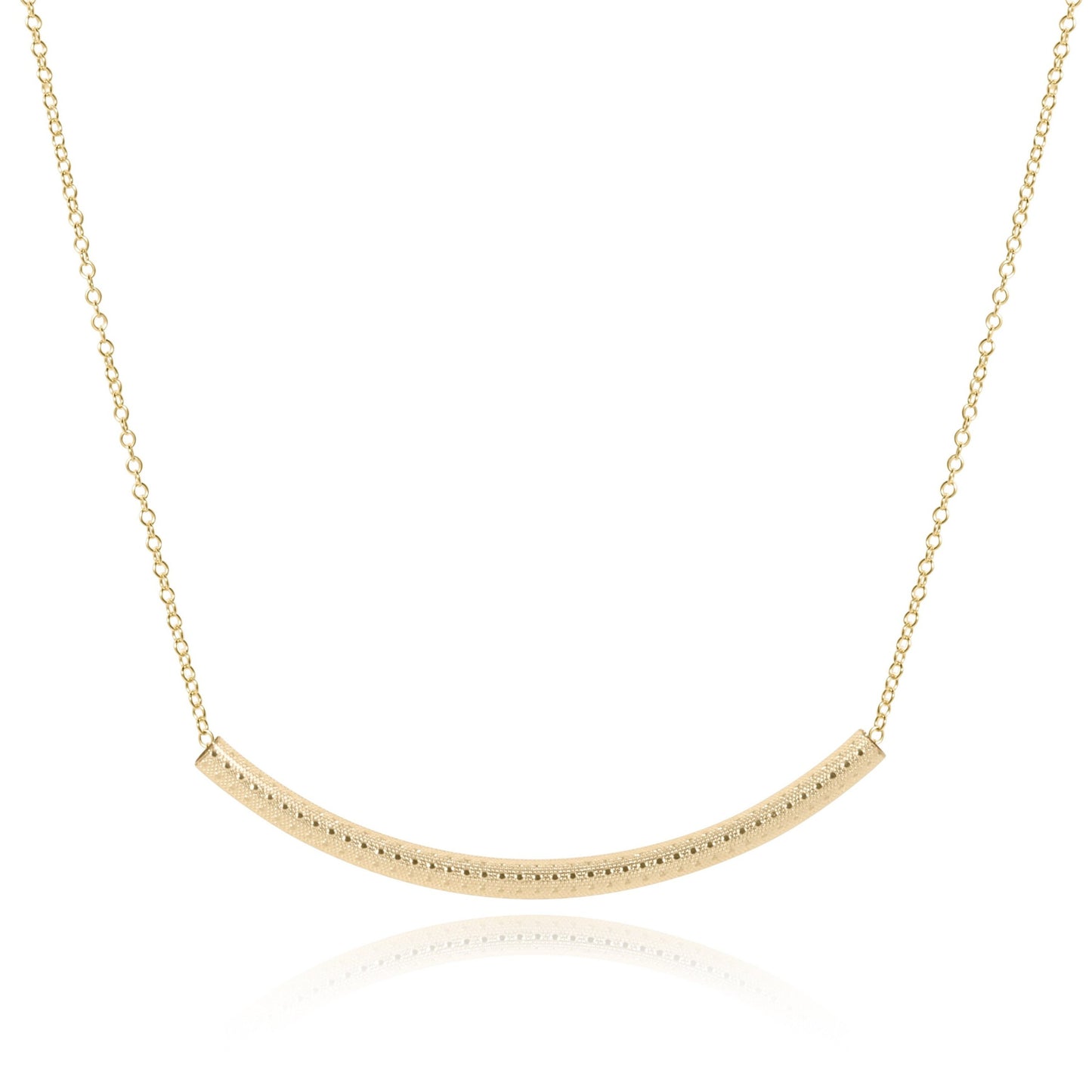 16" Bliss Bar Textured Gold Necklace