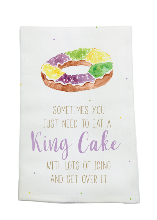 Get Over It King Cake Hand Towel
