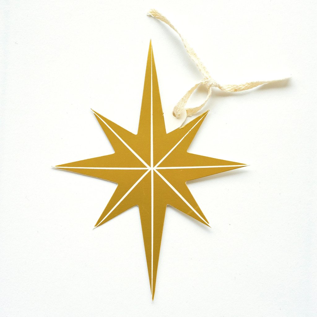 Star Gold Foil Gift Tag