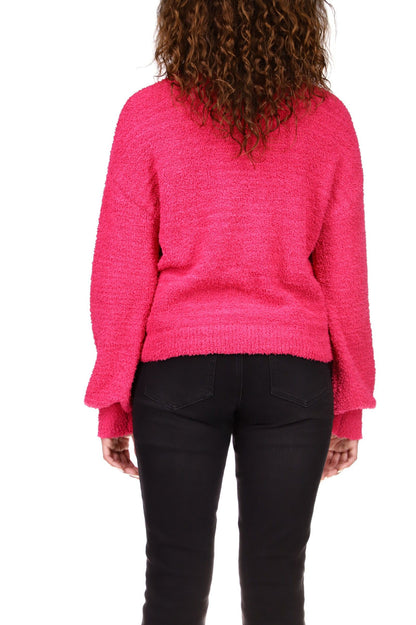 Power Pink Plush Volume Slv Sweater