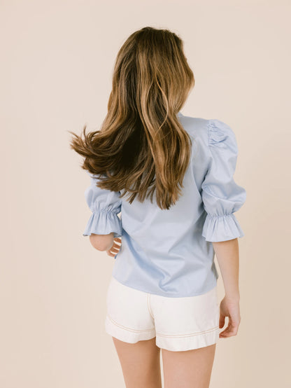 Blue Betsy Blouse Top