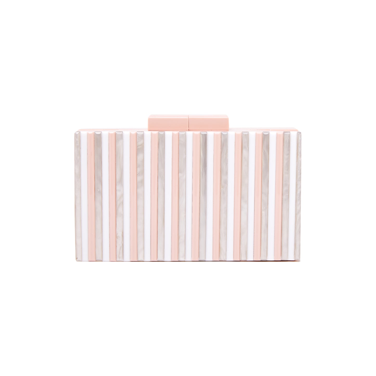 Vertical Stripes Pink MOP Clutch