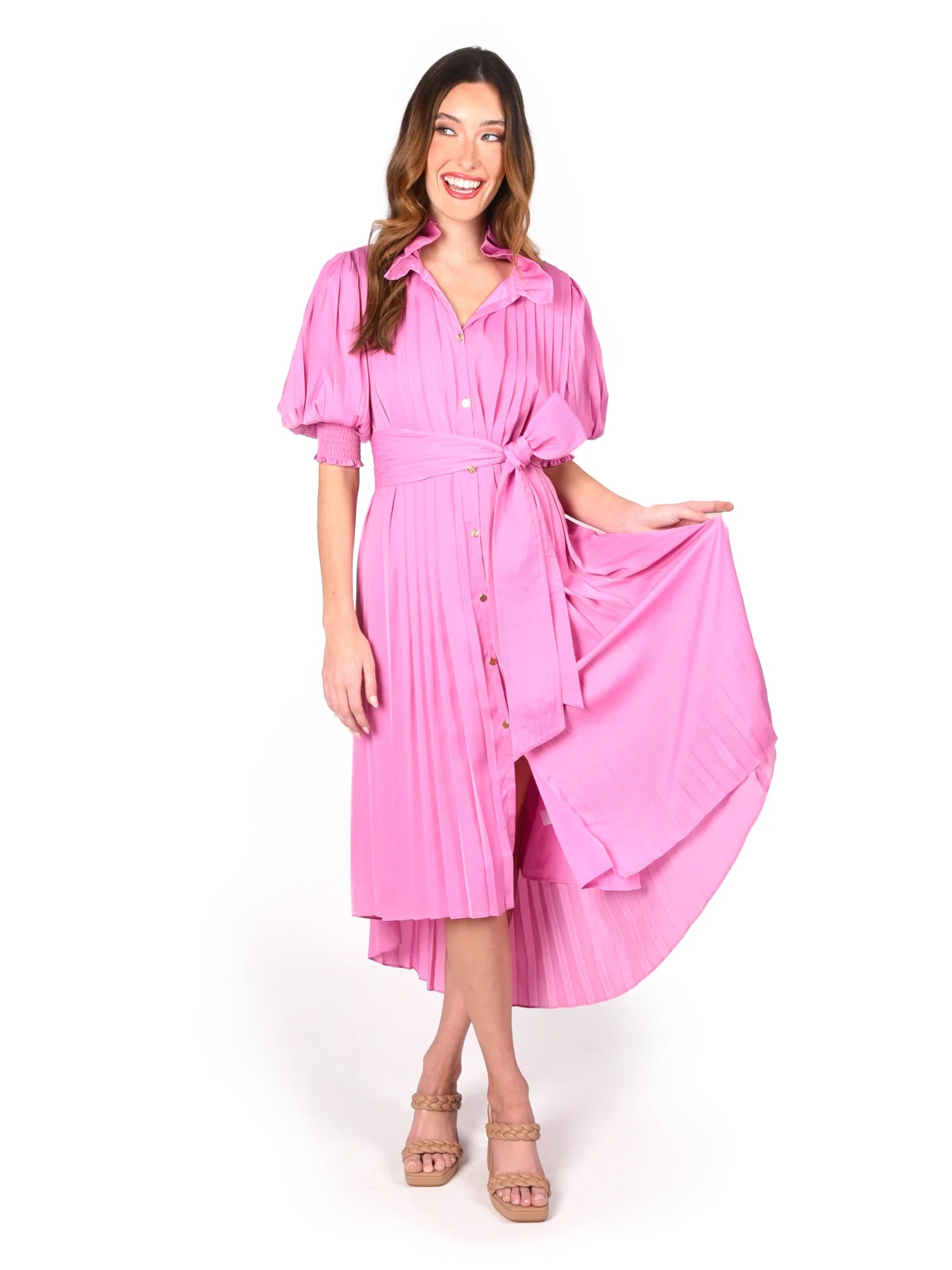 Opera Mauve Rowan Hi-Lo Midi Dress