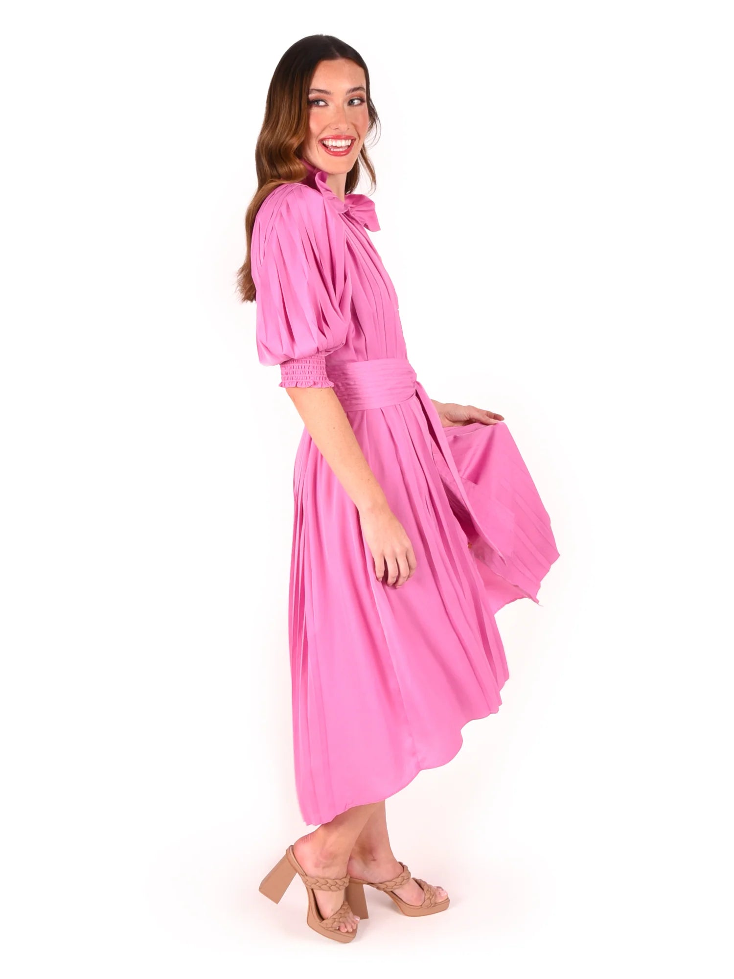 Opera Mauve Rowan Hi-Lo Midi Dress