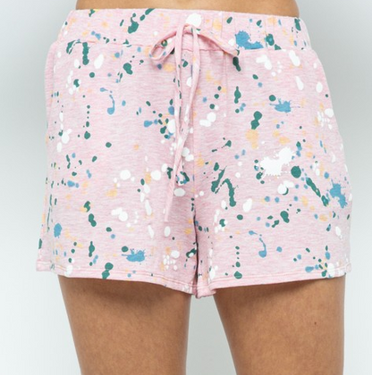 Pink Splatter Lounge Shorts