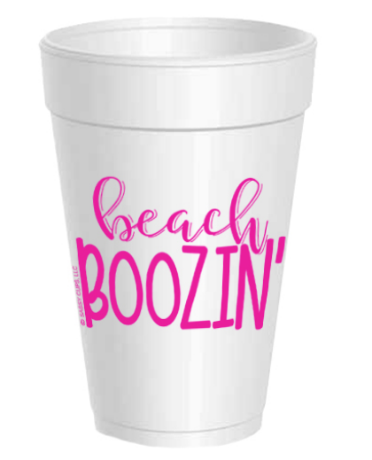 Beach Boozin Styrofoam Cups Sleeve