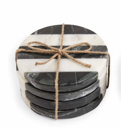 Black and White Striped Coasters