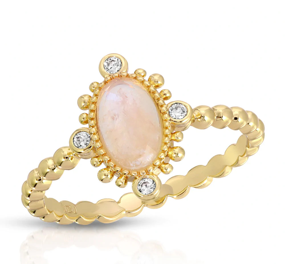 The New Lourdes Ring in Moonstone – Lucy Rose