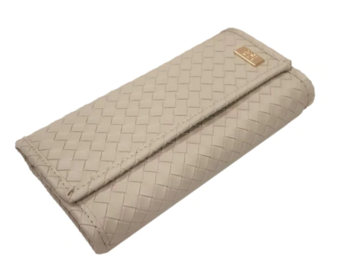 Bisque Luxe Woven Jewelry Clutch