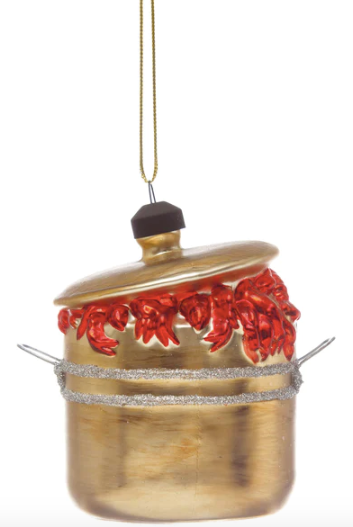 Glass Crawfish Boil Pot Ornament