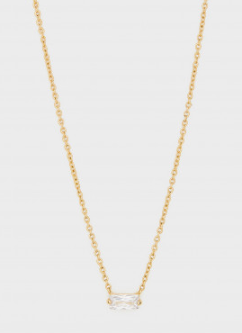 Amara Solitaire Necklace White/Gold