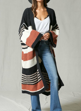 Oversized Stripe Knit Cardigan