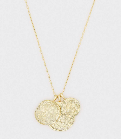 Ana Coin Pendant Necklace-gold