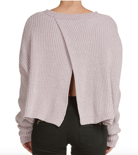 Chenille Open Back Sweater