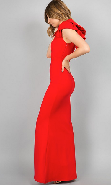 Red One Shoulder Long Dress