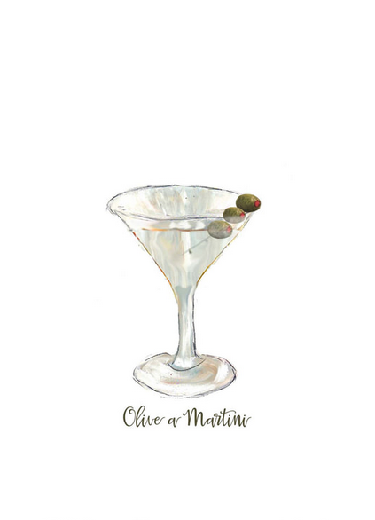 Olive a Martini Towel