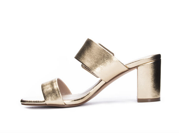Metallic Gold Slide Sandal