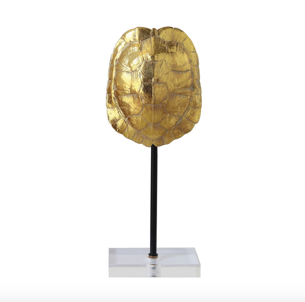 Large Gold Resin Turtle Shell Decor
