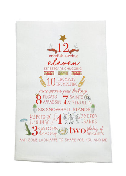 12 Days of Louisiana Christmas Kitchen Towel
