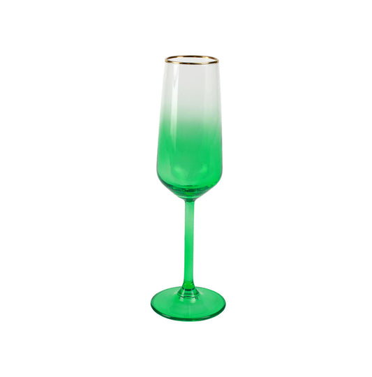 Emerald Champagne Flute