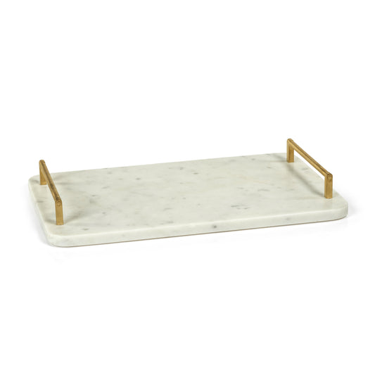 Marble Tray w/ Gold Metal Handles