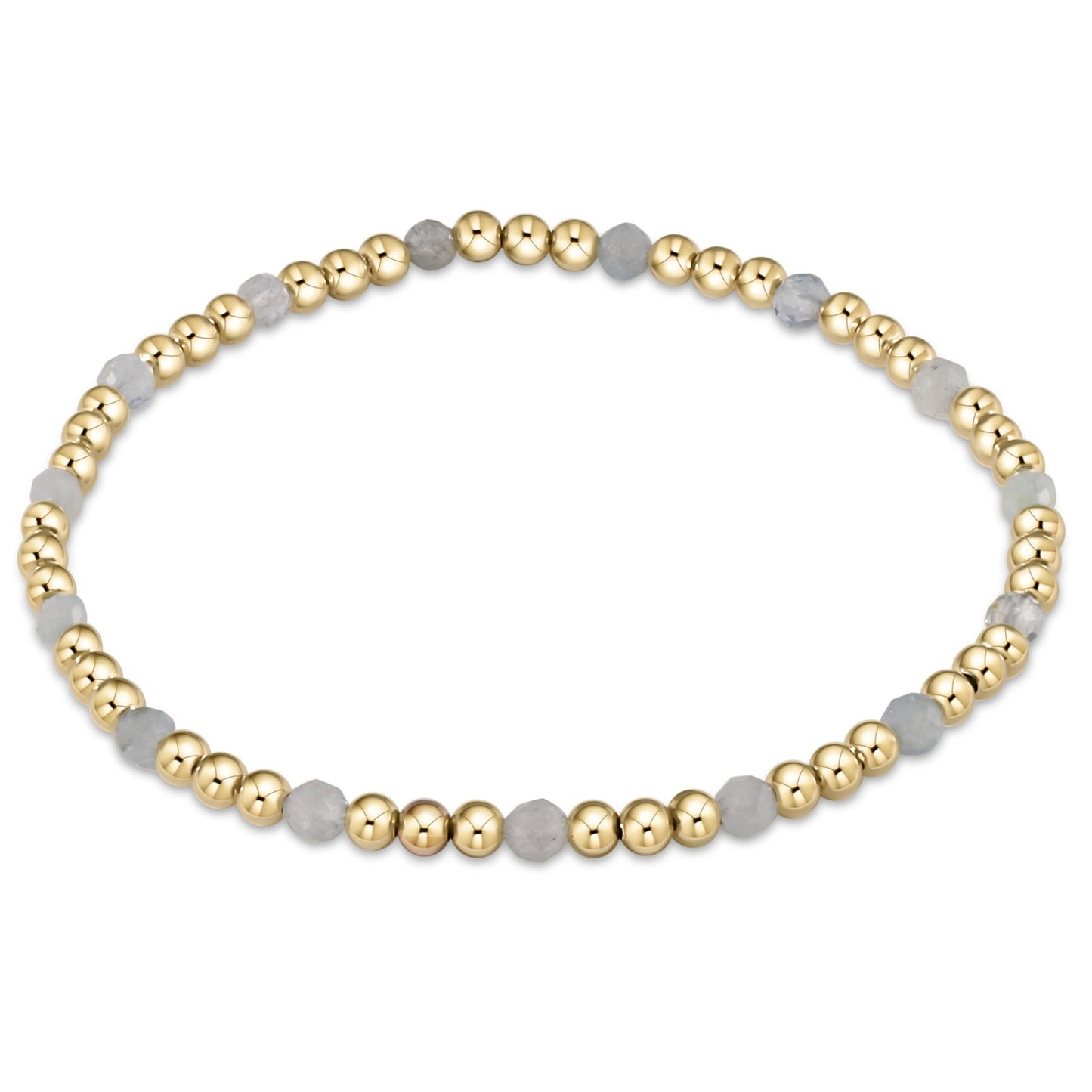 Sincerity Pattern Gold 3mm Bead Bracelet