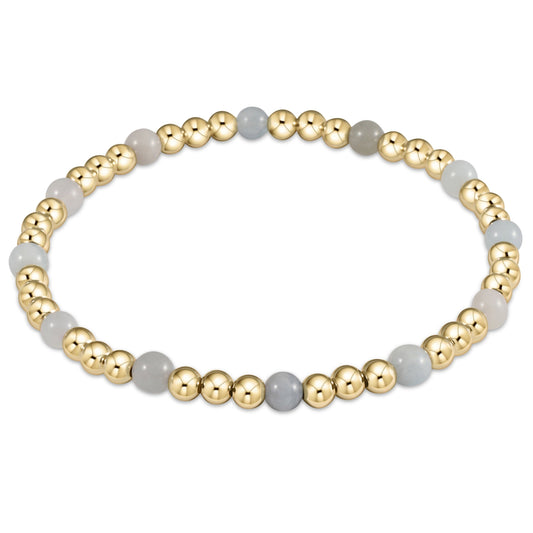 Sincerity Pattern Gold 4mm Bead Bracelet