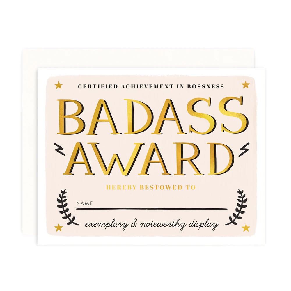 Badass Award Card