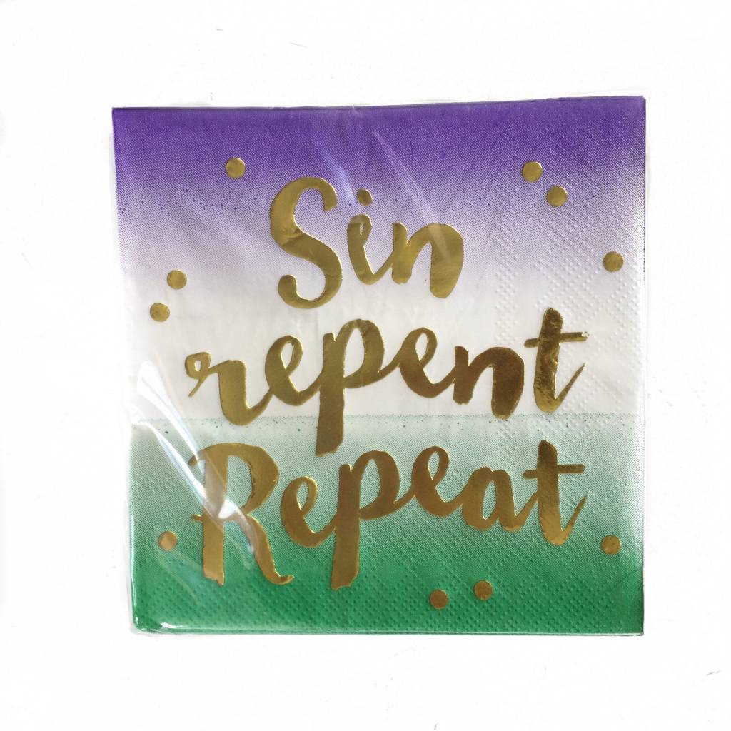 Beverage Napkins Sin Repent Repeat